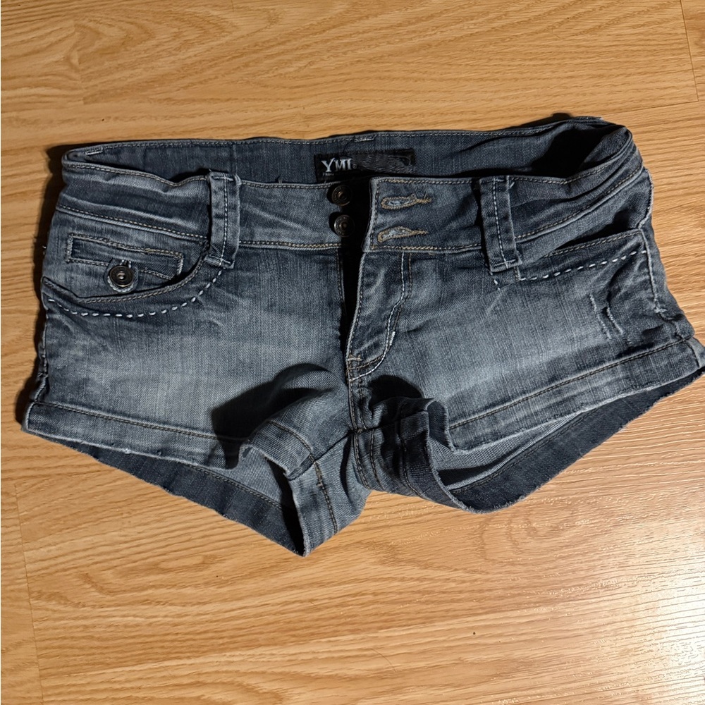 YMI Low Rise Jean Shorts Cuffed Hem Distressed